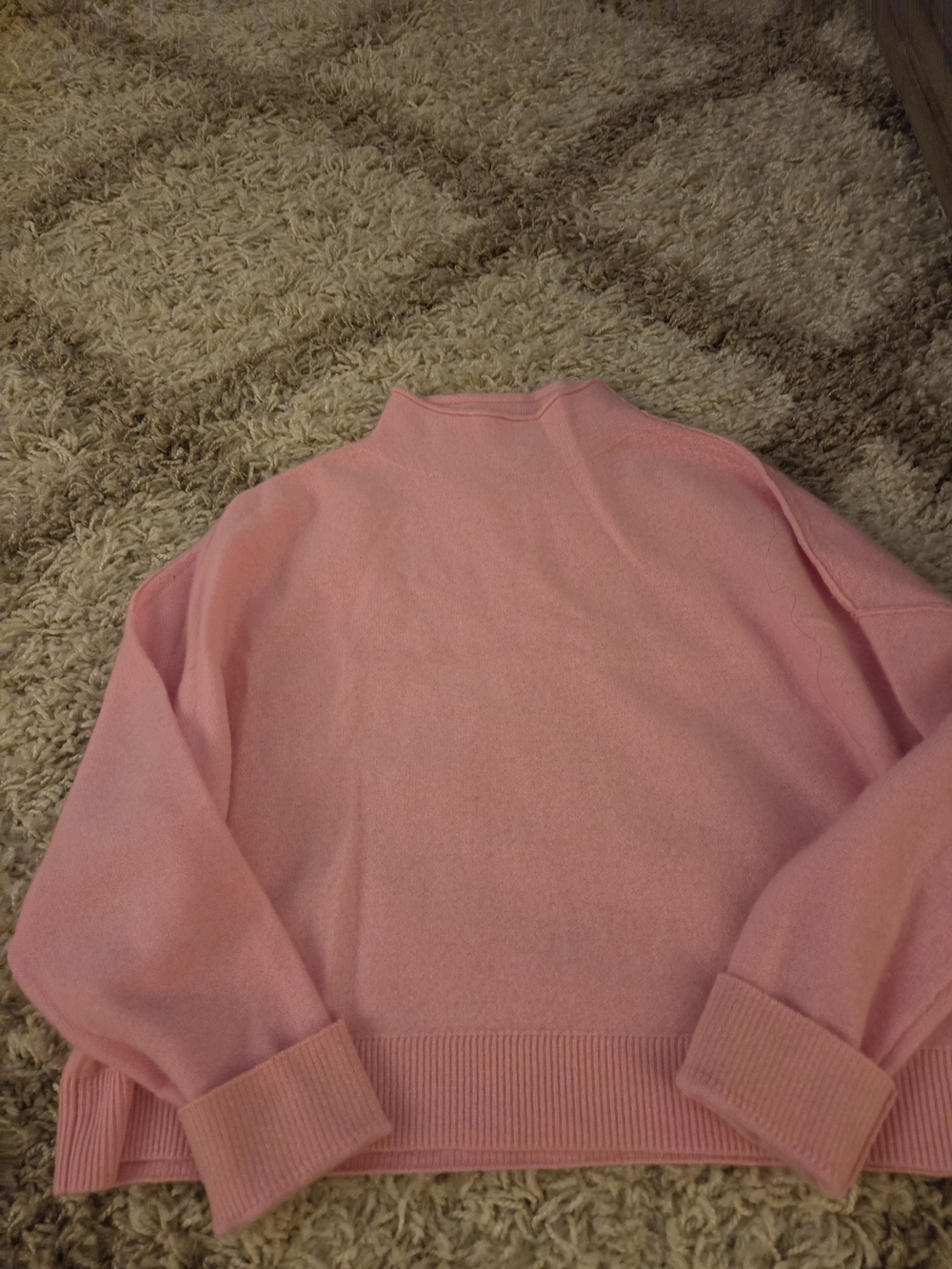 Pilcro Pink Mock Neck Sweater cashmere. picture of call out. (easy to cover up!)